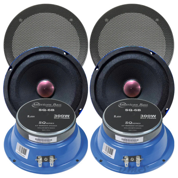 American Bass SQ-6B | 6 Inch 300W 8 Ohm Sealed Back Pro Audio Speakers